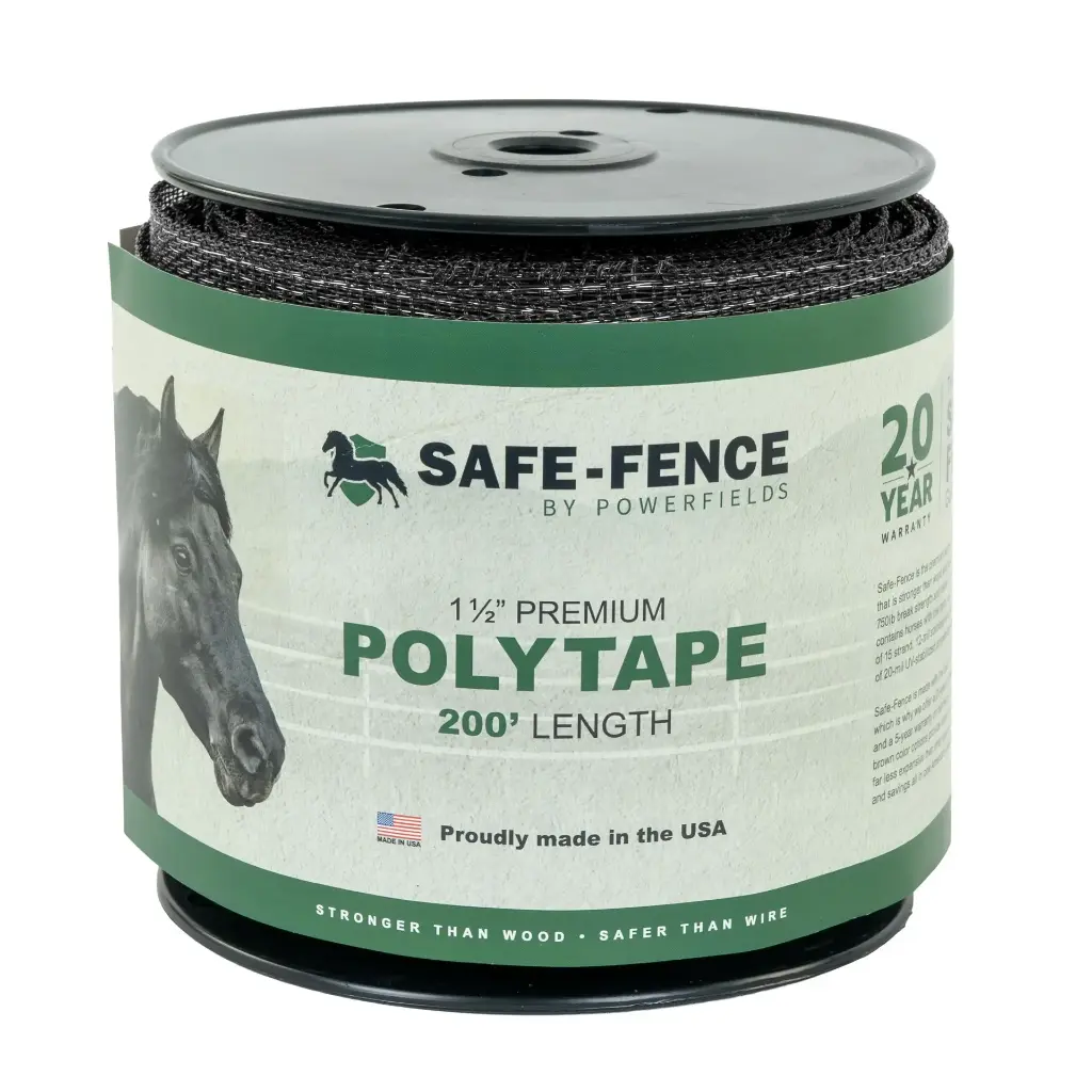 Safe-Fence 1½" Polytape - Black - 200'