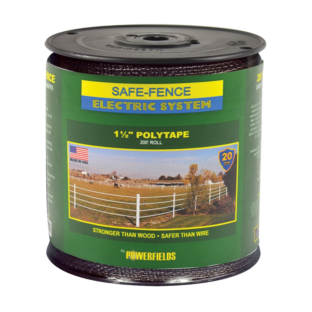 Safe-Fence 1½" Polytape - Black - 200'