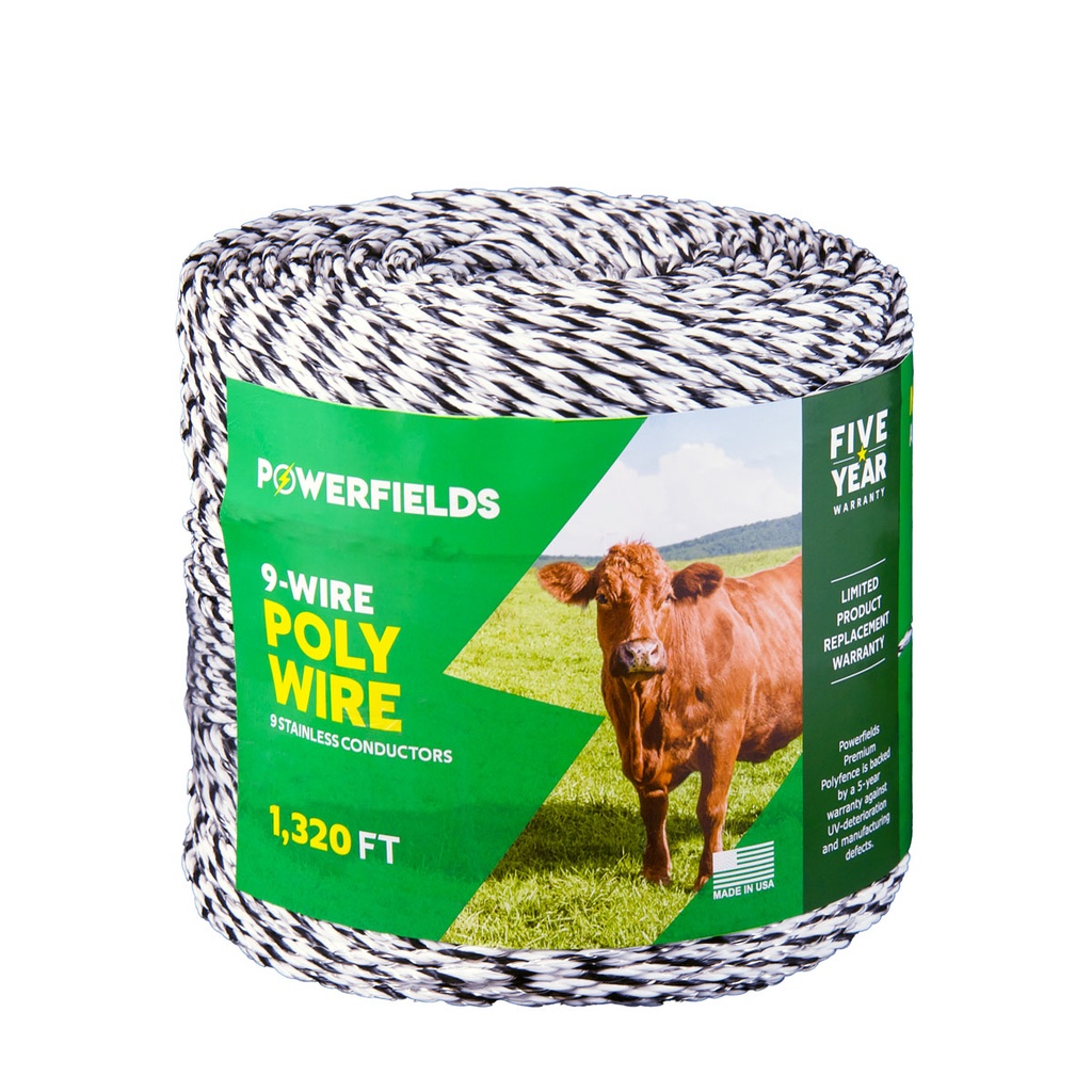 9-Wire Polywire - Black/White | Powerfields