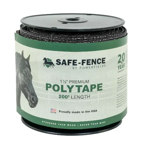 [PF-R-3] Safe-Fence 1½" Polytape - Black - 200'