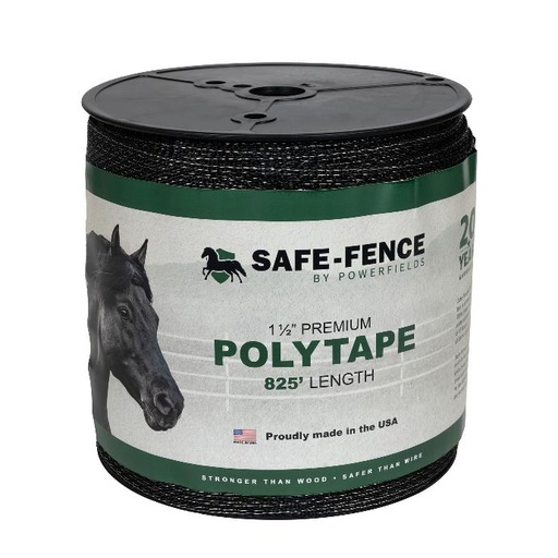 [Z-3] Safe-Fence 1½" Polytape - Black - 825'