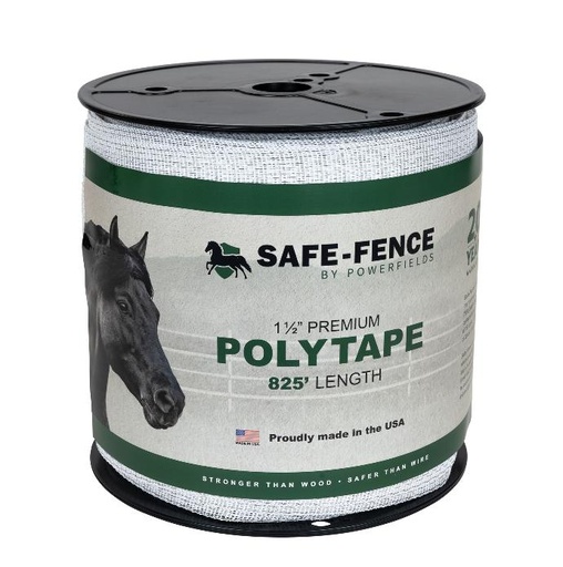 [PF-H-3] Safe-Fence 1½" Polytape - White - 825'